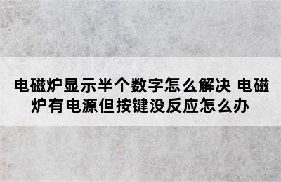 电磁炉显示半个数字怎么解决 电磁炉有电源但按键没反应怎么办